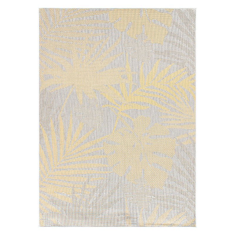 World Rug Gallery Contemporary Tropical Leaves Indoor/Outdoor Waterproof Patio Area Rug