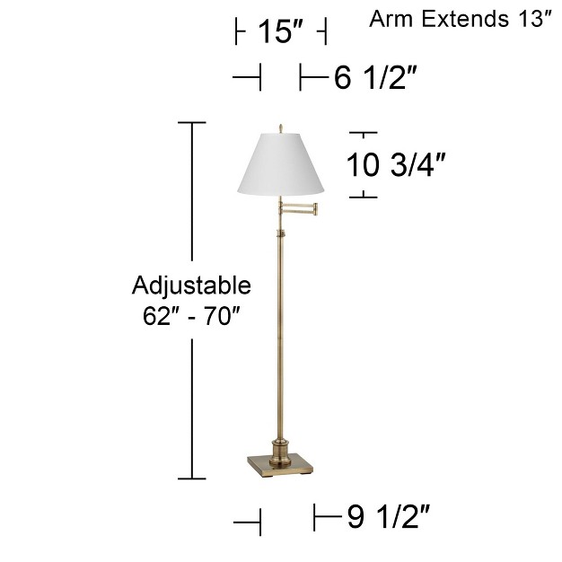 Tall Antique Brass Antique White Linen Empire Shade For Living Room Reading Bedroom