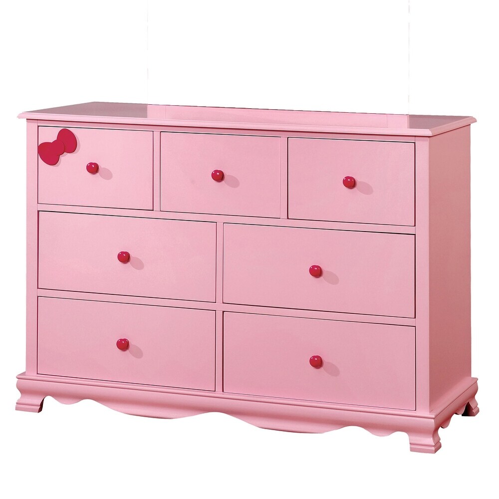 Jevi Contemporary 56 inch Wide 7 Drawer Wood Youth Dresser by Furniture of America