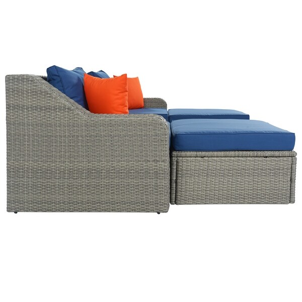 3-Piece Patio Wicker Sofa - Overstock - 35936950