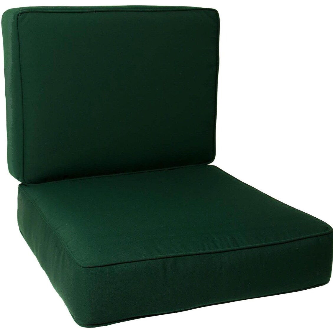 Sunbrella Canvas Forest Green Large Outdoor Replacement Club Chair Cushion Set W/ Piping By Signature