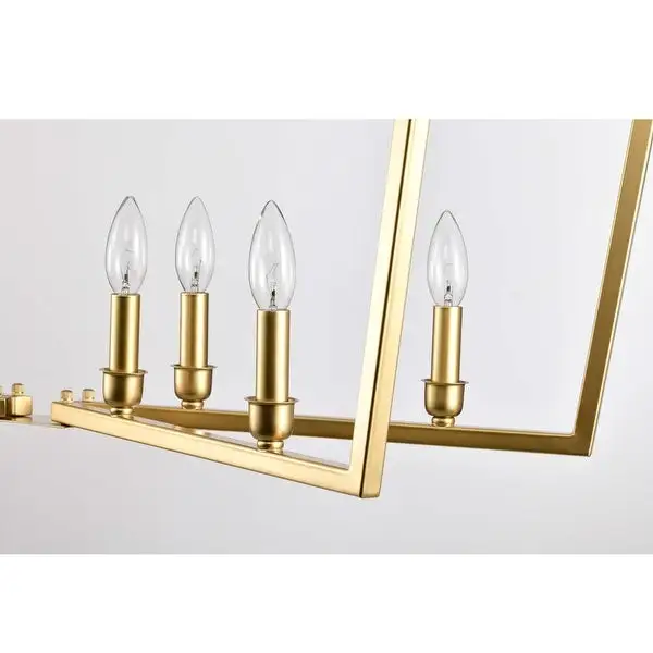 Mable 8-Light Gold Metal Frame Candle Chandelier