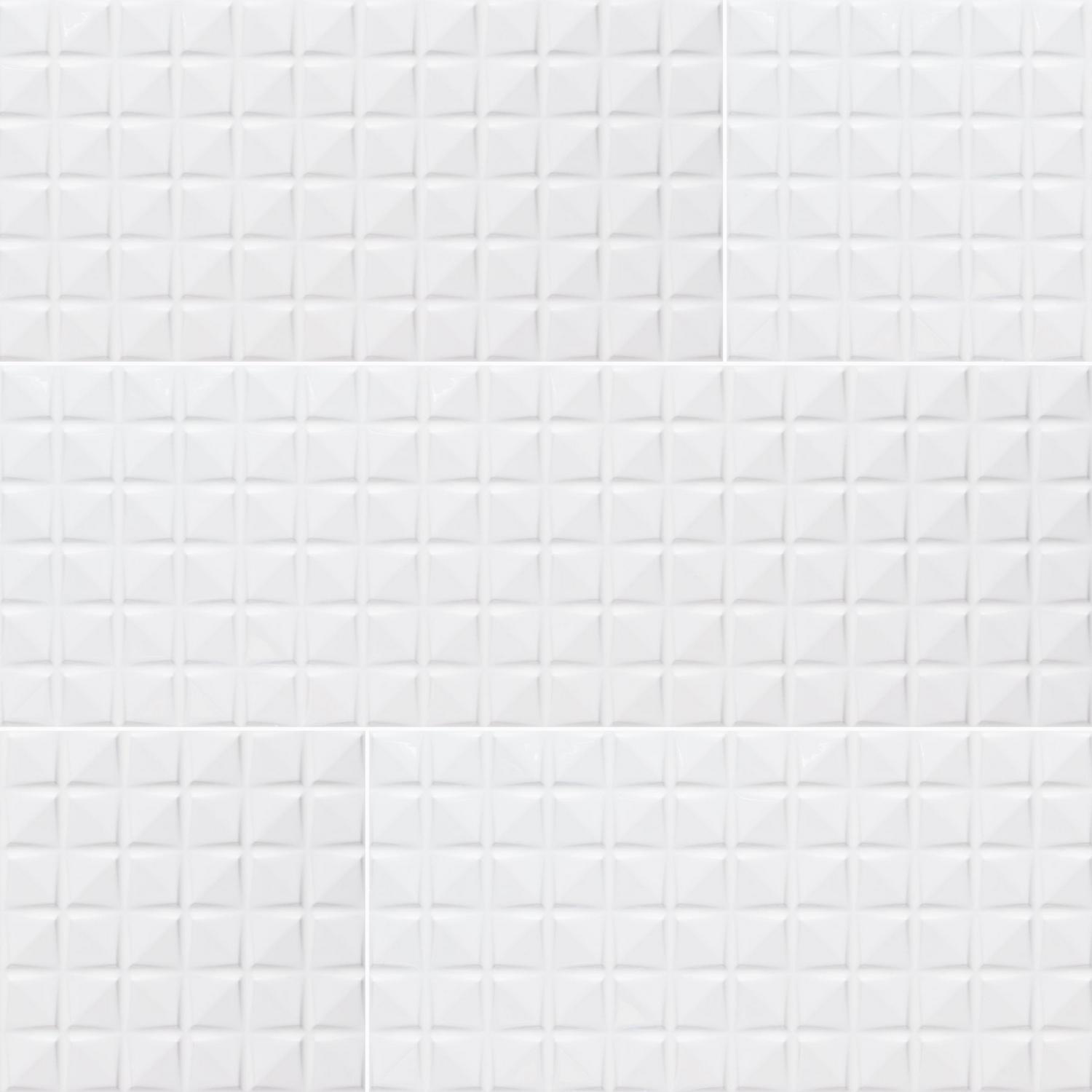 Dymo Chex White Glossy 12 in. x 36 in. Glazed Ceramic Wall Tile ( 18 sq.ft. / case )