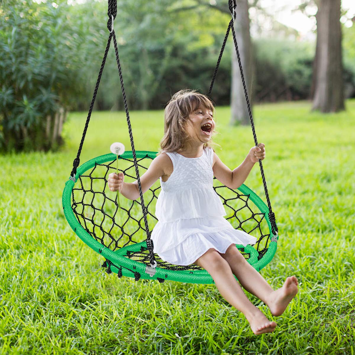 Costzon Web Chair Swing, Kids Tree Swing Set Net Hanging Swing Chair