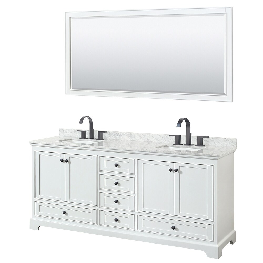 Deborah 80 inch Double Vanity  Square Sinks  70 inch Mirror