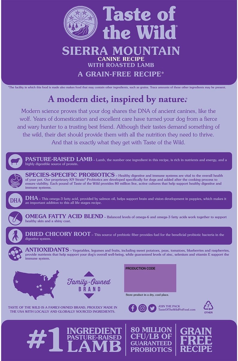 Taste of the Wild Sierra Mountain Grain-Free Dry Dog Food