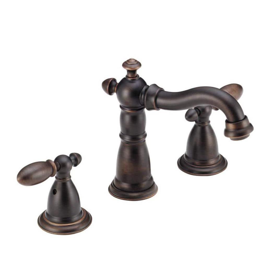 Delta Victorian 8 in Widespread 2Handle Bathroom Faucet with Metal Drain Assembly in Venetian Bronze