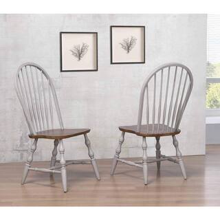 AndMakers Distressed Light Gray and Nutmeg Brown Side Chair (Set of 2) BH-CG-C30-GO-2