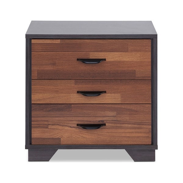 ACME Eloy Nightstand with 3 Drawers in Walnut and Espresso - - 21895280