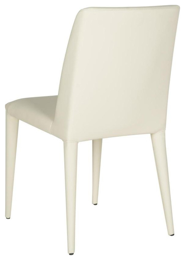 Evelyn 18  x27 x27Leather Side Chair  Set of 2  Buttercreme   Midcentury   Dining Chairs   by Rustic Home Furniture Deco  Houzz