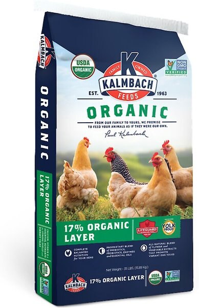 Kalmbach Feeds Organic 17% Layer Pellets Chicken Feed， 35-lb bag