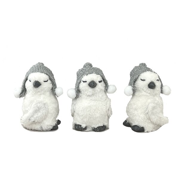 Set Of 3 Assorted Penguins Wearing Hats Figurine