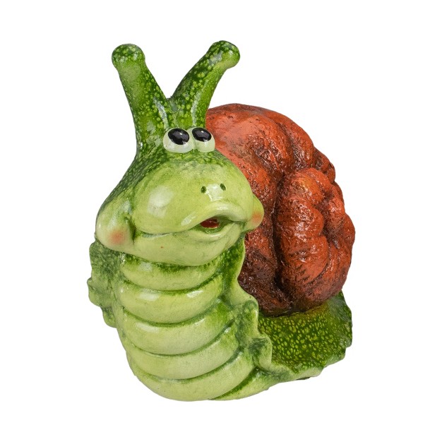 Green And Brown Snail Outdoor Garden Statue