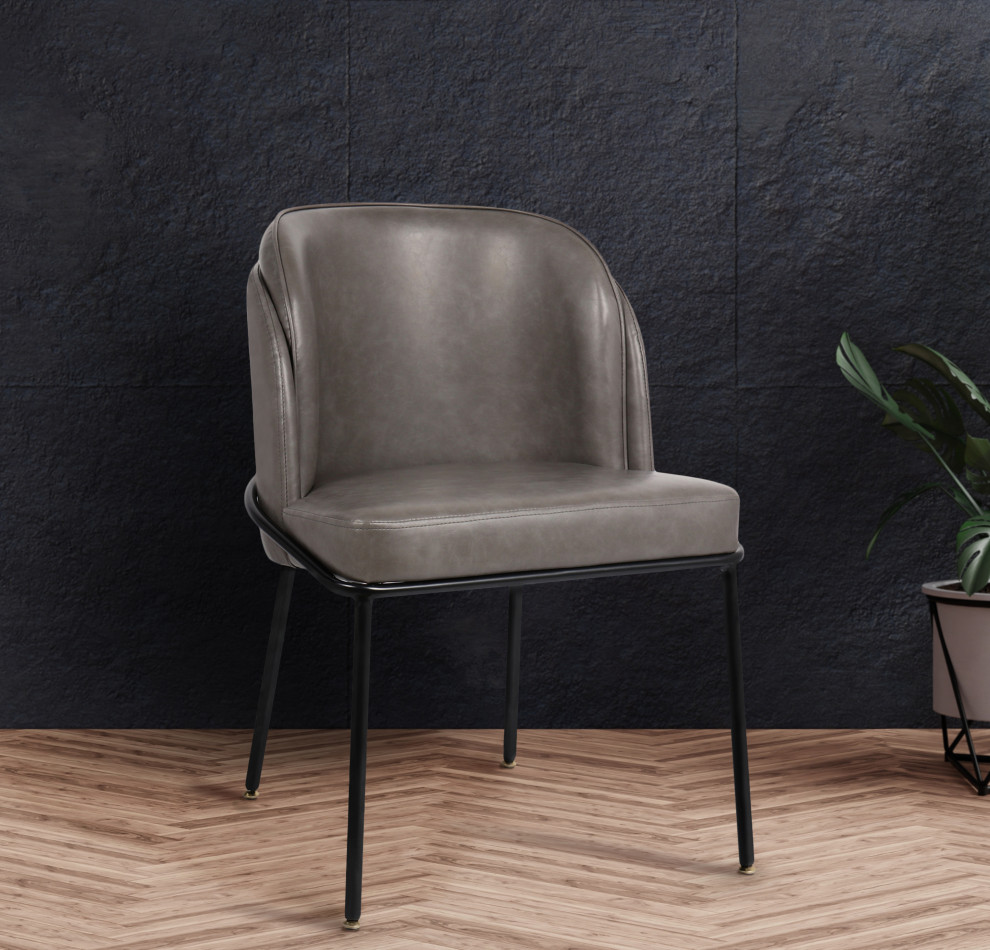 Jagger Faux Leather Upholstered Dining Chair  Set of 2   Midcentury   Dining Chairs   by Meridian Furniture  Houzz