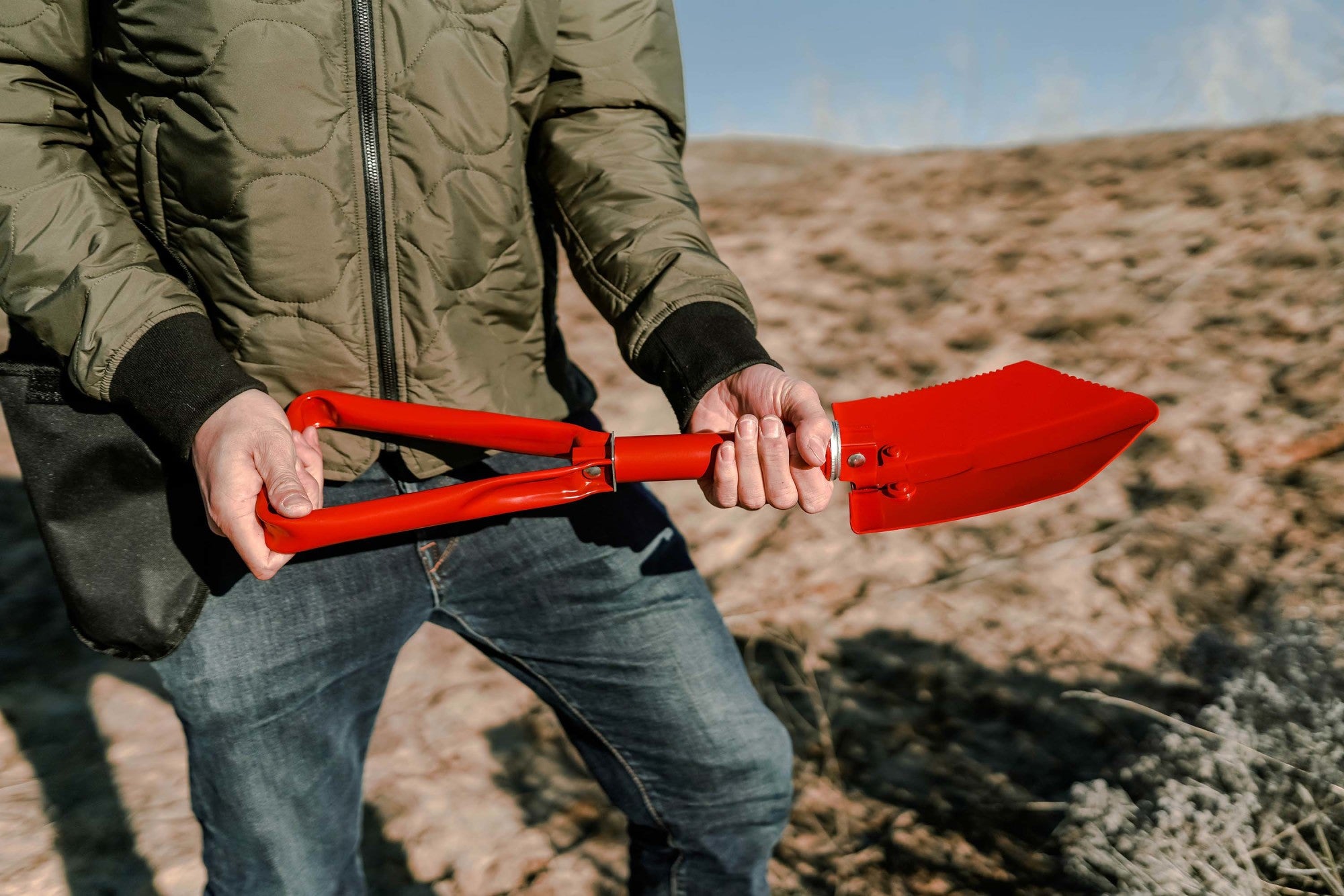 Stansport Double Folding Shovel - Red