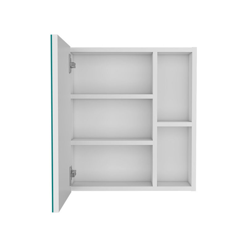 DEPOT E-SHOP Andes Medicine Single Door Cabinet With Mirror， Five Interior Shelves， White