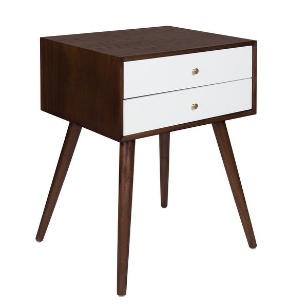 Kate and Laurel Finco Nightstand Side Table with 2 Drawers