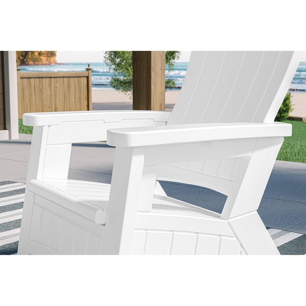 Elements Adirondack Chair With Storage White Suncast