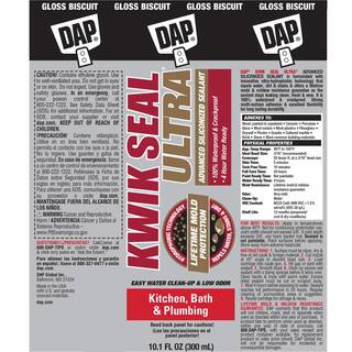 DAP Kwik Seal Ultra 10.1 oz. Biscuit Advanced Siliconized Kitchen and Bath Caulk (2-Pack) 7079818899