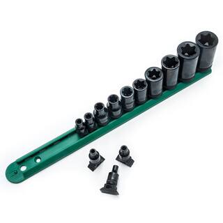 GEARWRENCH 14 in. 38 in. and 12 in. Drive External Torx Socket Set (13-Piece) 80583