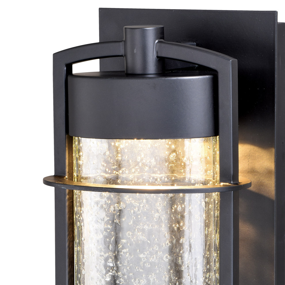 Logan 1 Light LED Bronze Cylinder Outdoor Wall Lantern Clear Glass   Contemporary   Outdoor Wall Lights And Sconces   by Vaxcel  Houzz