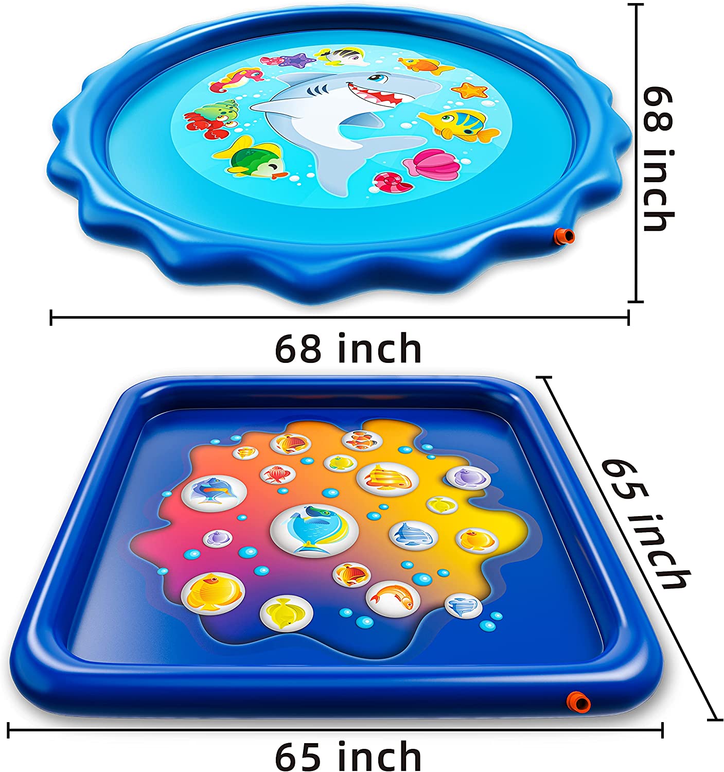 Clearance - Square and Round Inflatable Sprinkler Mat, 68