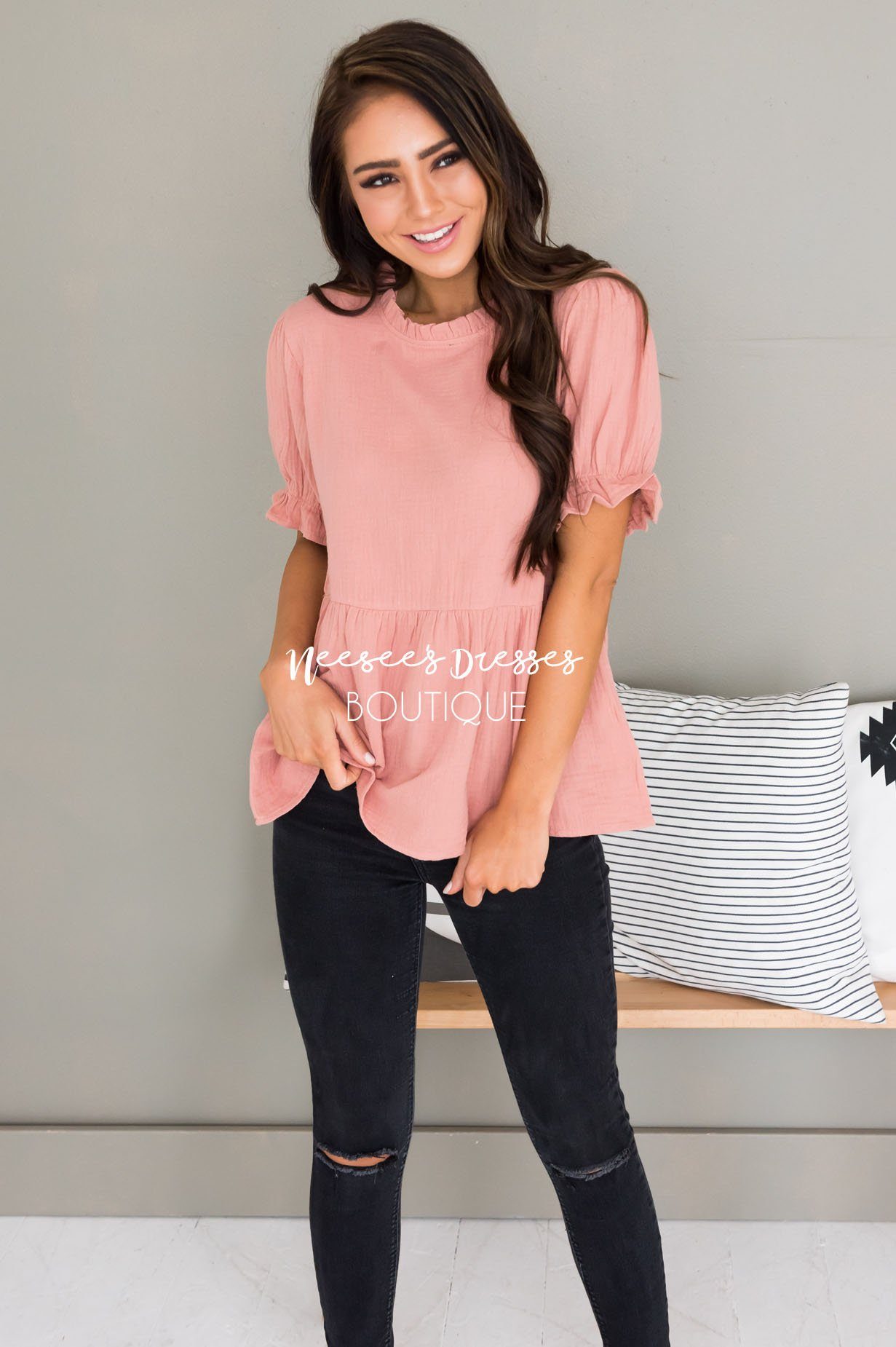 Having Fun Modest Peplum Blouse