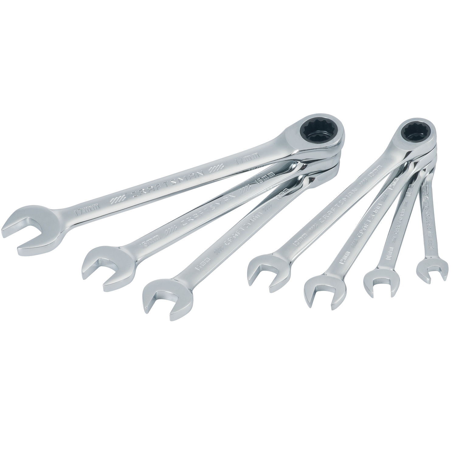 Craftsman 12 Point Metric Ratcheting Combination Wrench Set 7 pc