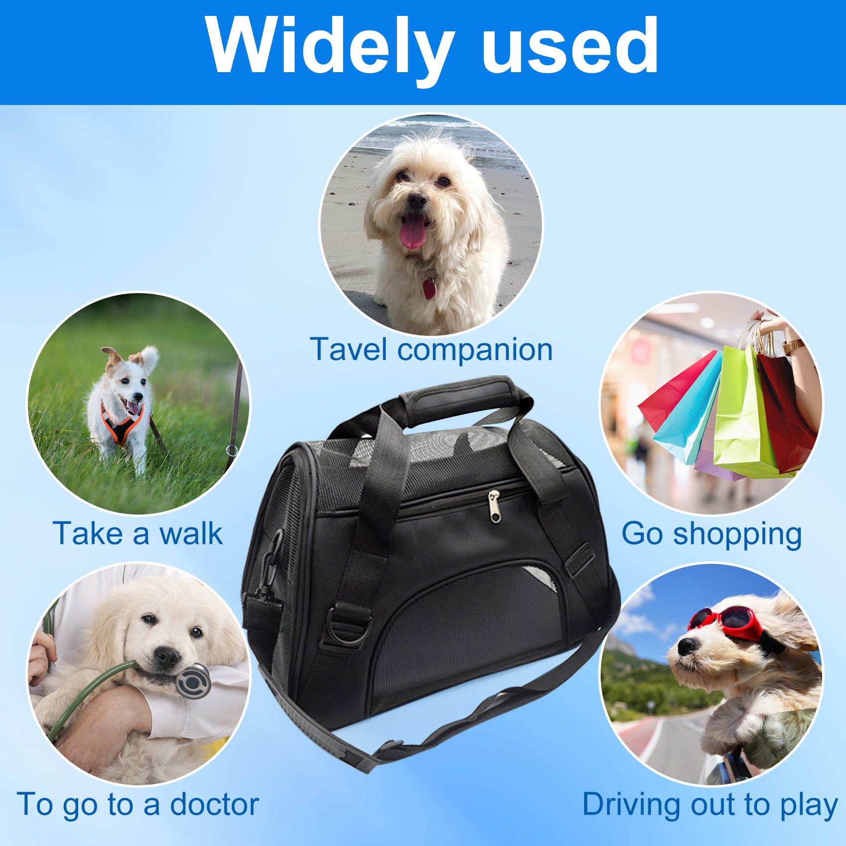 YOLETO Pet Carrier， Soft-Sided Portable Travel Bag， Vet Recommend Carrier for Small Medium Cats and Dog