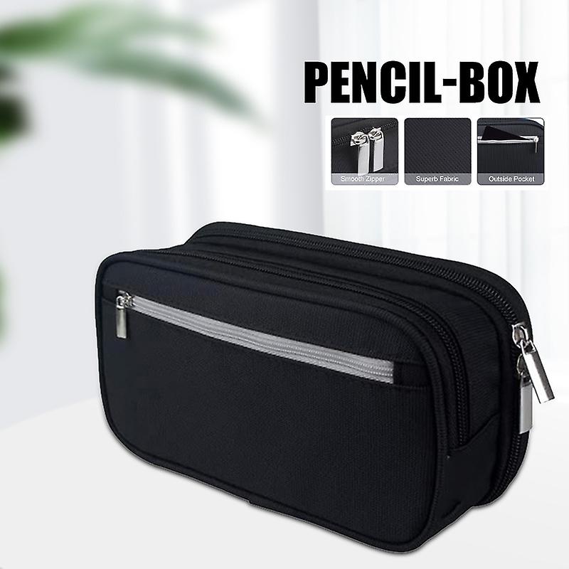 Large Capacity Pencil Case Multifunctional 3 Layers Stationery Storage Bag Great Gifts For Boys And (black)