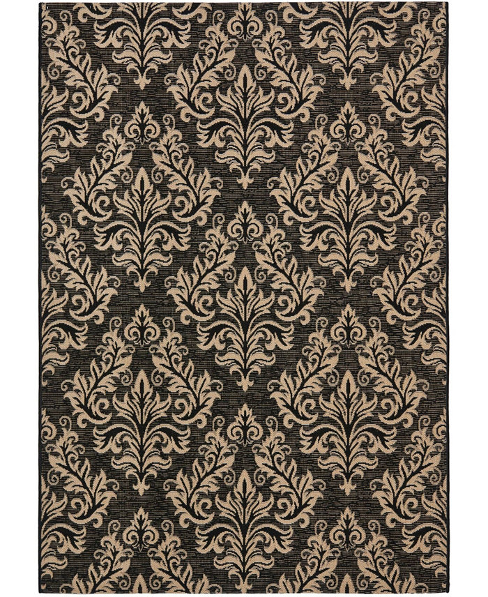 Safavieh Courtyard CY6930 Black and Creme 4' x 5'7 Outdoor Area Rug