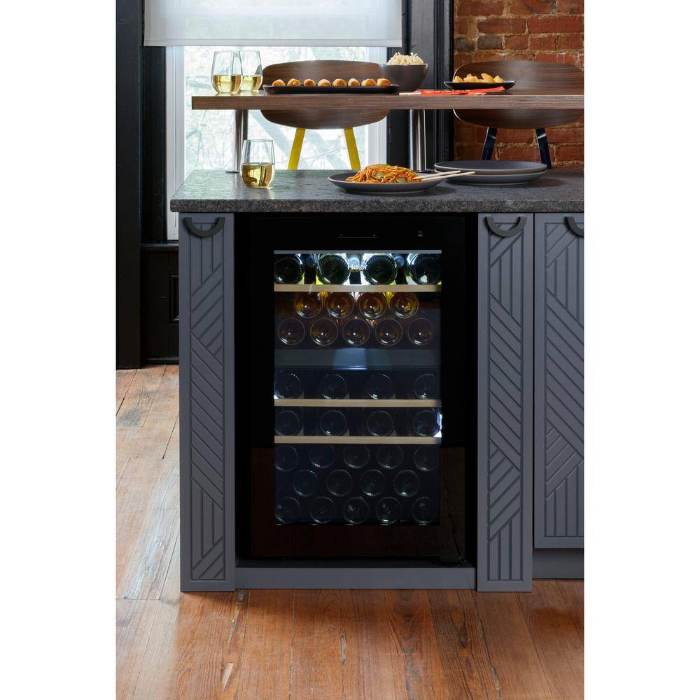 Haier Dual Zone 44-Bottle Free Standing Wine Cooler QWR04DGRGB