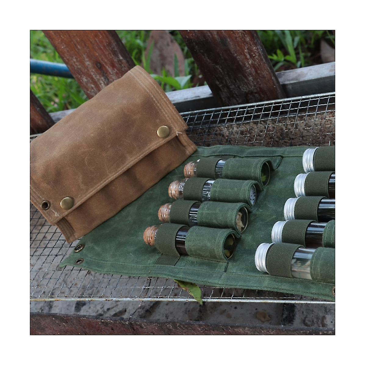 Outdoor Camping Spice Bottles Bags Set Portable Picnic Seasoning Bottles Storage Bag Condiment Crue