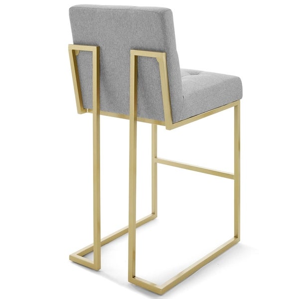 Privy Gold Stainless Steel Performance Velvet Bar Stool Set of 2