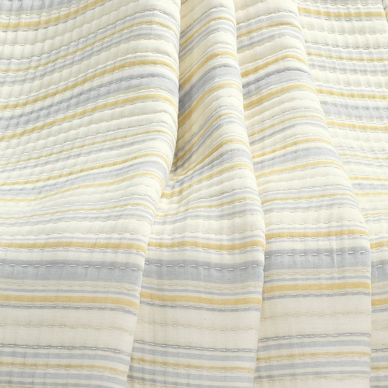 Lush Decor Solange Stripe Kantha Pick Stitch Yarn Dyed Cotton Woven Throw