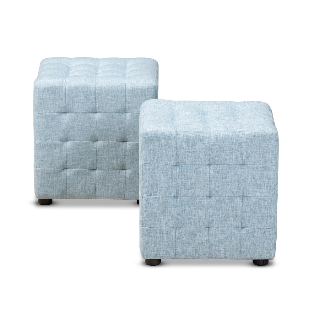 Contemporary Fabric 2 Piece Ottoman Set