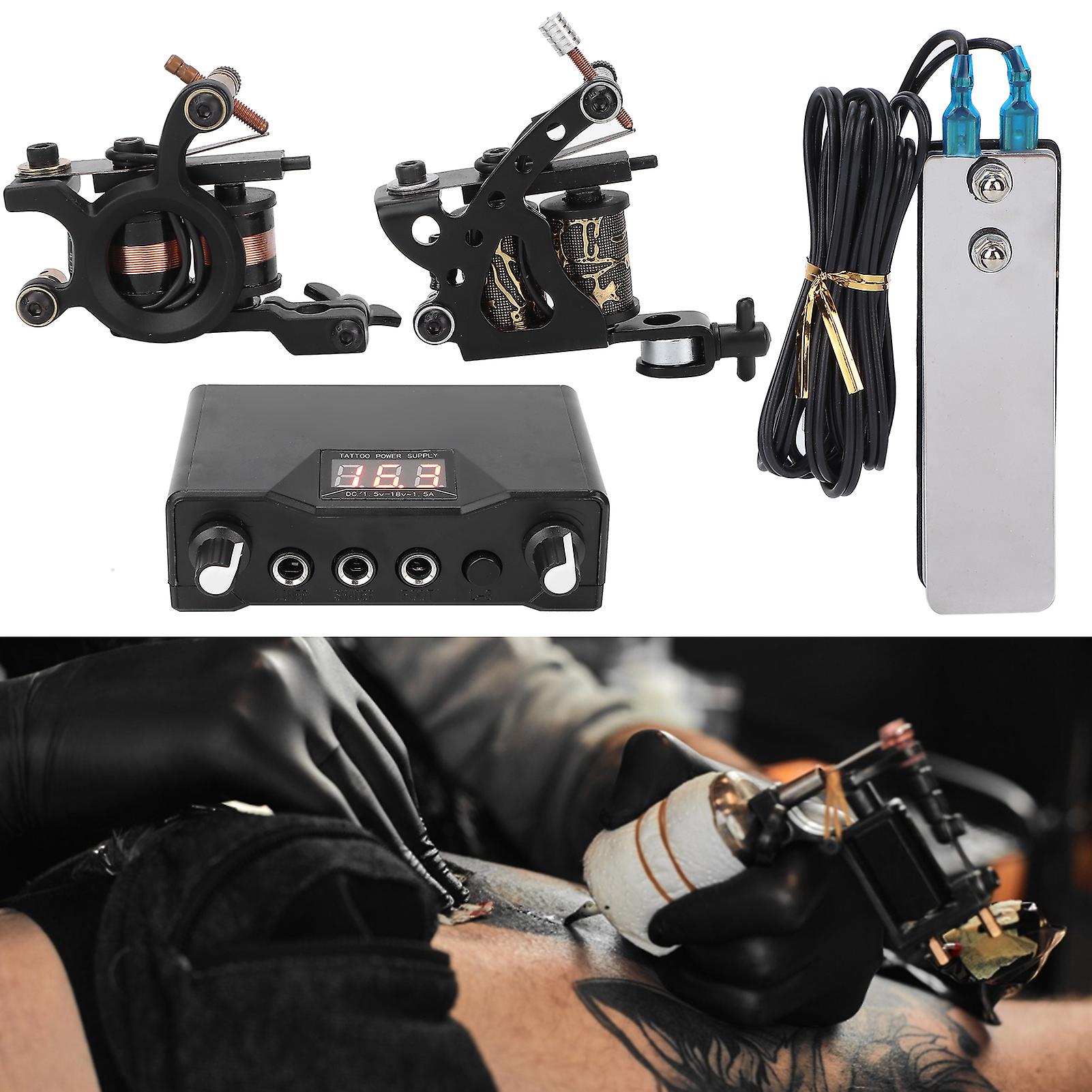 Dual Coil Tattoo Tattoo Machine Tattoo Needle Practice Skin Pigment Cup Set 90250vuk Plug