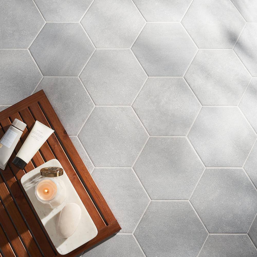 Ivy Hill Tile Sanskrit Gray Hex 8.86 in. x 10.20 in. Matte Porcelain Floor and Wall Tile (9.47 sq. ft.Case) EXT3RD105718