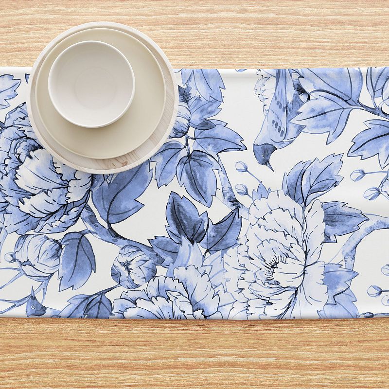 Table Runner， 100% Cotton， 16x90， Floral 225