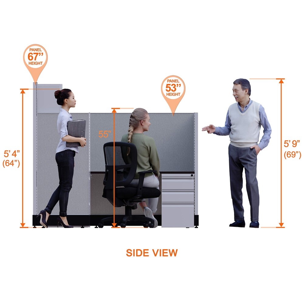 Modern Office Furniture 53 67H 3pack Inline Powered Cubicles