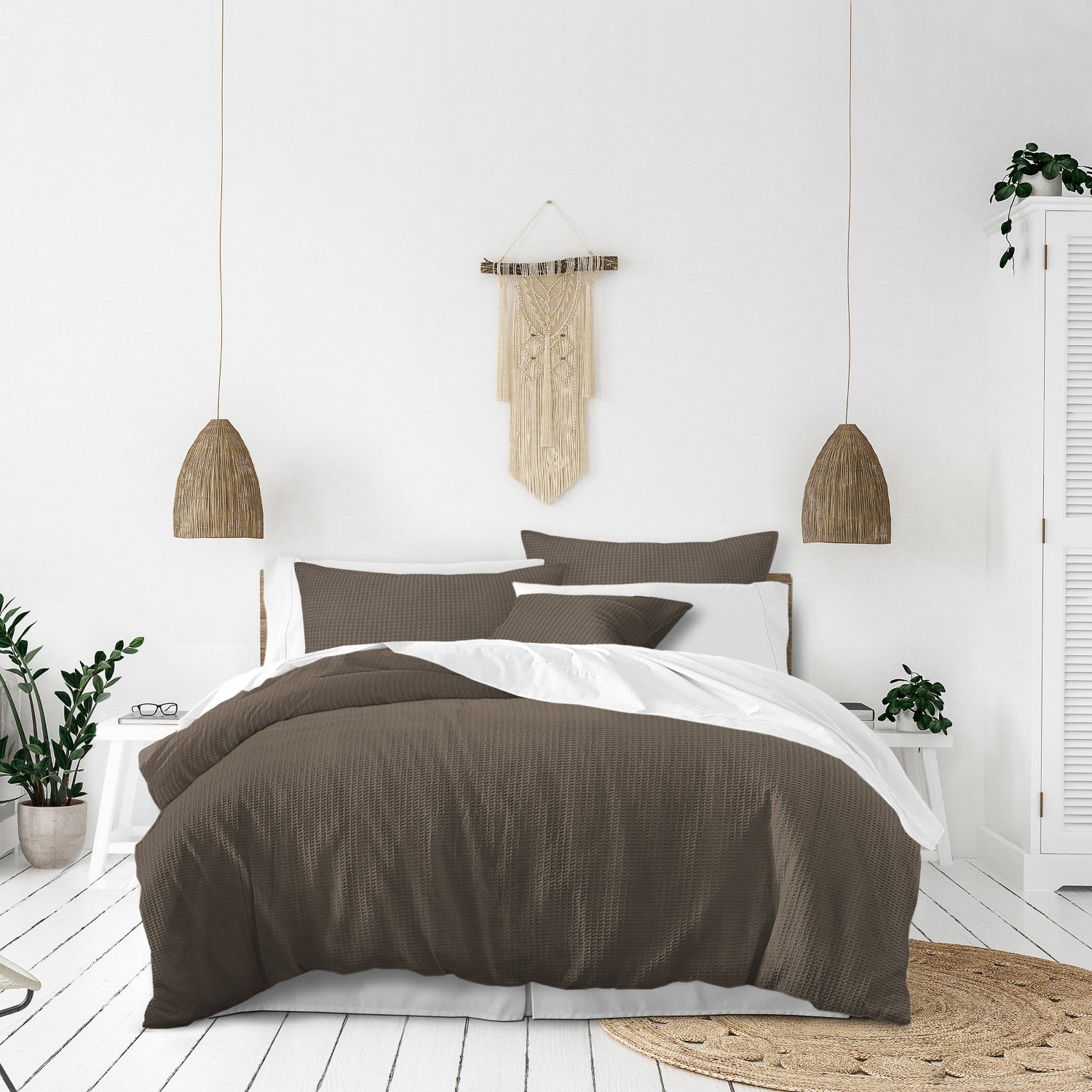 Classic Waffle Mocca Bedding