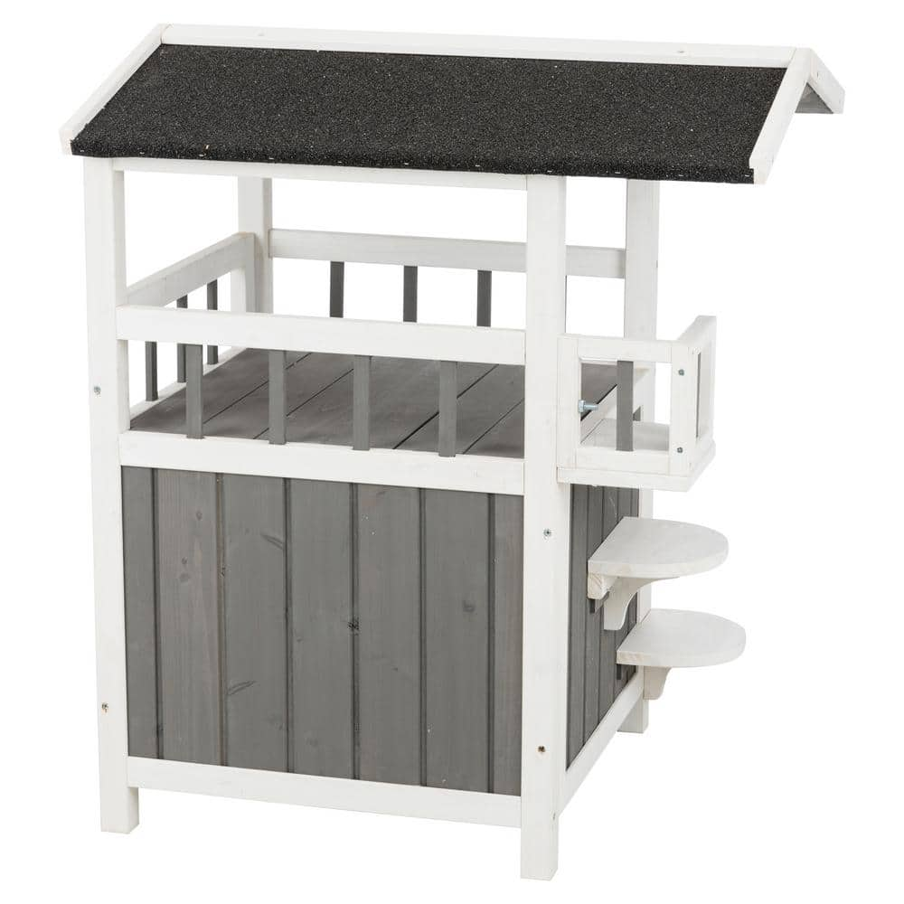 TRIXIE 25 in. x 21.5 in. x 29.75 in. Pet Home with Shade in Gray/White 44116