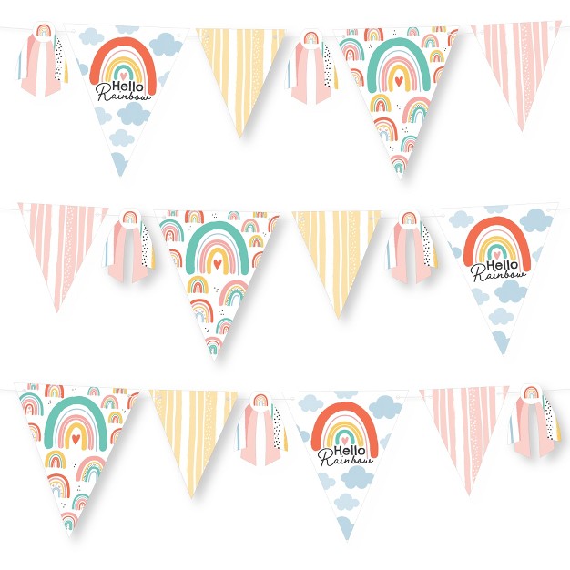 Big Dot Of Happiness Hello Rainbow Diy Boho Baby Shower And Birthday Party Pennant Garland Decoration Triangle Banner 30 Pieces