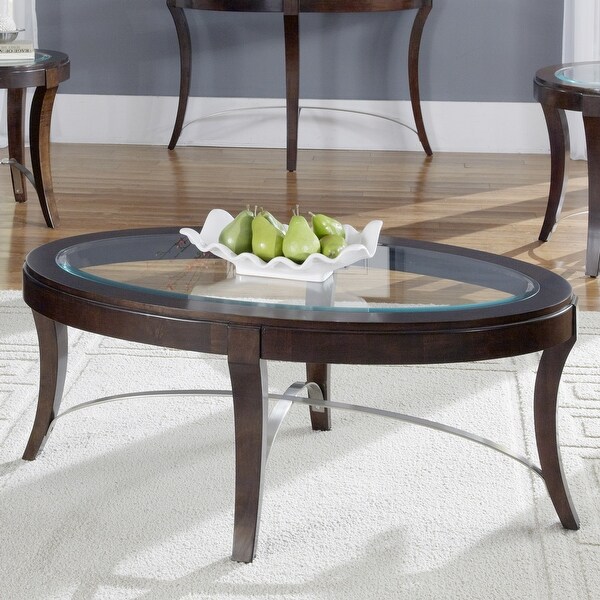 Avalon Dark Truffle Oval Cocktail Table