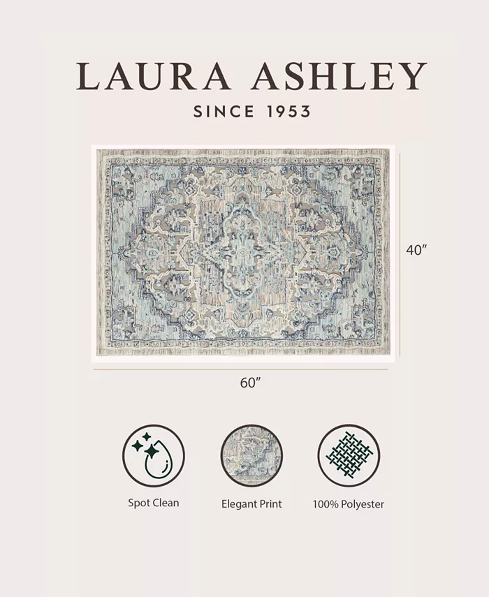 Laura Ashley Randy Turkish Mystic Chenille Accent Rug 40 x 60