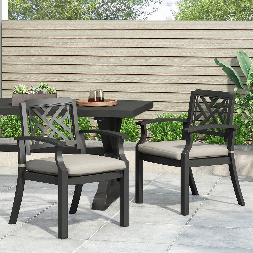 Waterford Outdoor Aluminum Outdoor Dining Chairs by Christopher Knight Home