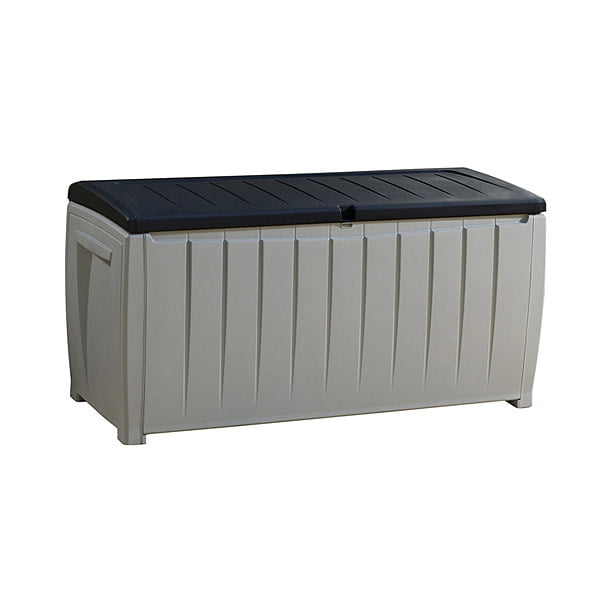 ZXMYY Outdoor All-Weather 90 Gallon Plastic and Resin Deck Box, Black