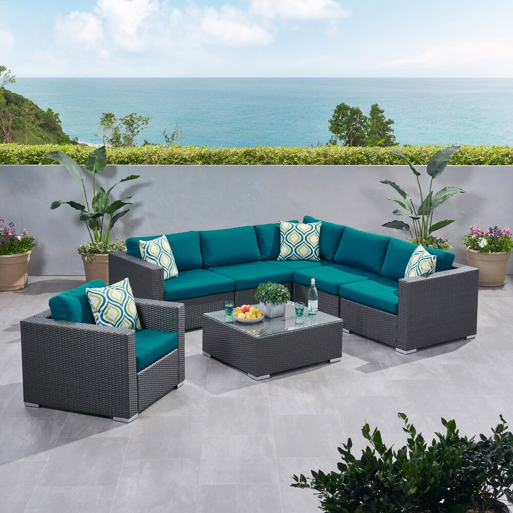 Christopher Knight Home Santa Rosa Outdoor 7 piece Wicker Seating Sectional Set