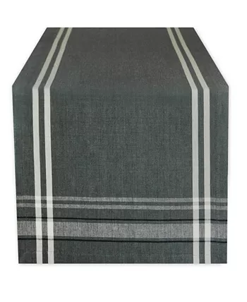 Design Imports Chambray French Stripe Table Runner 14 x 108