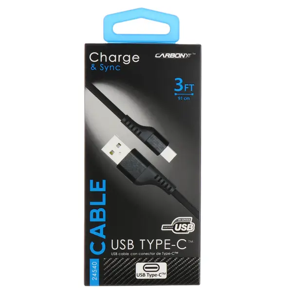 Custom Accessories Carbon XT 3' USB Type-C Cable